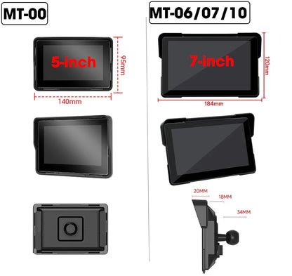 5/7 Inch Motorcycle CarPlay DVR Navigation GPS Monitor – Wireless Android Auto, Airplay, IPX7 Waterproof Portable Display