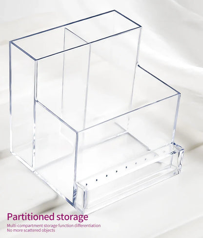 Translucent Nail Drill Machine Organizer | 3-Row Acrylic Storage for Nail Bits & Tools