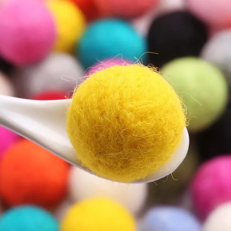 Round Wool Felt Balls - 20mm Mixed Color Pom Poms for DIY Crafts Home Decoration 10pcs Pack