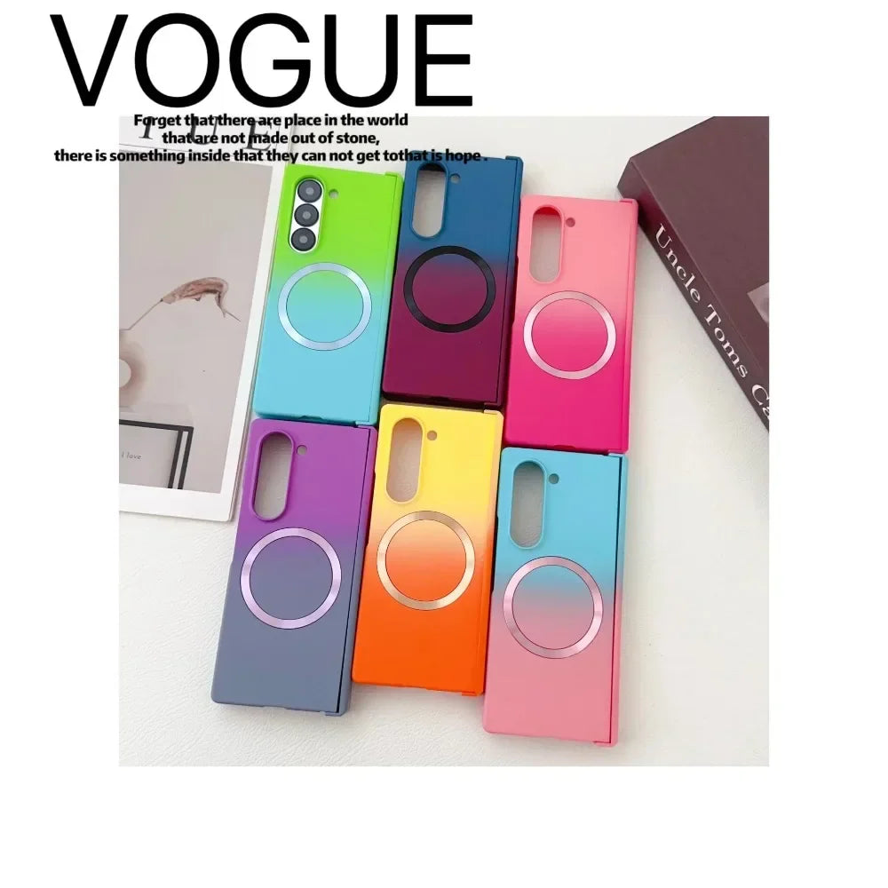 Magnetic Hinge Protection Case for Samsung Galaxy Z Fold 7/6/5/4/3 5G - Shockproof Foldable Phone Cover with Hinge Guard