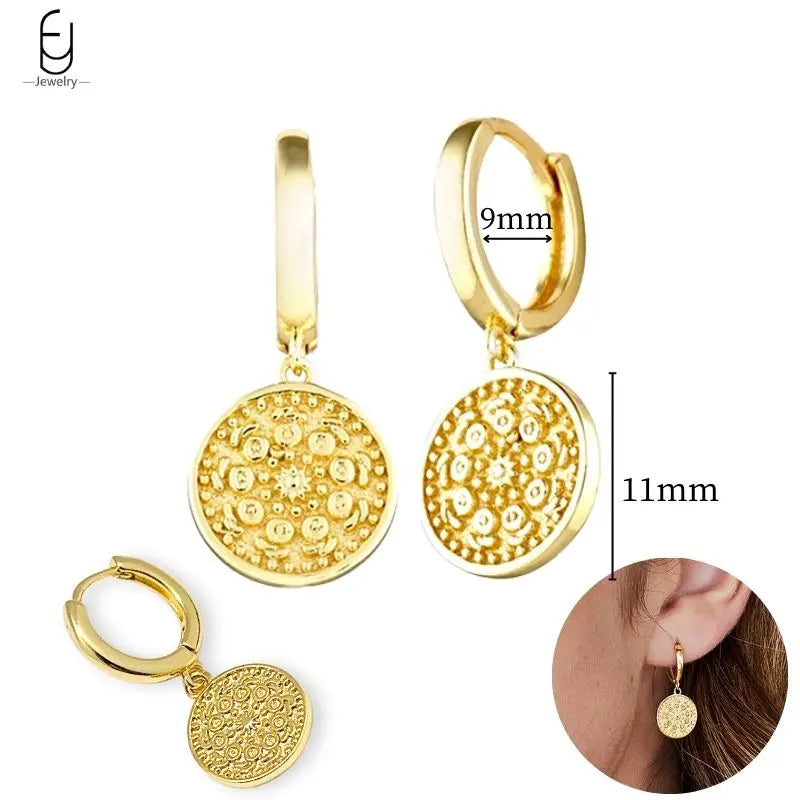 925 Sterling Silver Gold Tassel Earrings - Vintage Crystal Long Chain Hoop Jewelry for Women
