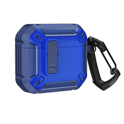 Carbon Fiber AirPods Case for Pro 1/2 & AirPods 3 – Shockproof Headset Cover with Switch Design for Men
