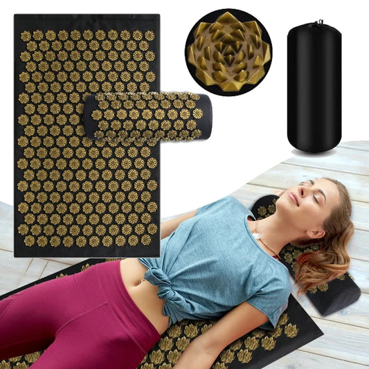 Acupressure Yoga Mat Set - Spiked Massage Cushion & Pillow for Relaxation, Foot Therapy, Fitness & Pilates