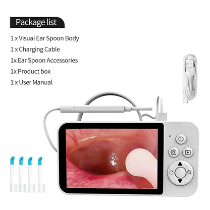 GUANMOU Digital Otoscope – 3.9mm Ear Scope Camera with 6 LED Lights, 4.3" IPS Ear Wax Removal Tool for Kids & Adults