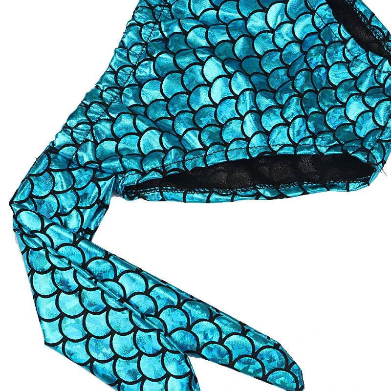 Cosplay Mermaid Tail Costume for Kids — Elastic Swimwear for Girls, Quick-Dry Swimming & Party Use