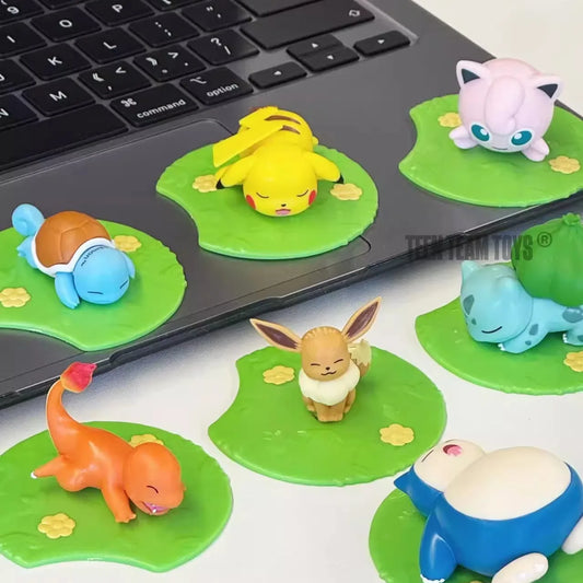 Genuine Pokémon Keychain – Pikachu, Snorlax, Eevee & Bulbasaur Anime Action Figure Toy Keyring Gift