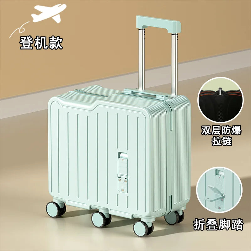 2024 Kids Ride-On Luggage with Foot Pedal – 20-Inch Mini Travel Suitcase with 6 Wheels, Folding Design for Children