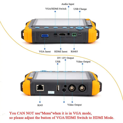 8MP CCTV Tester – 5-Inch Camera Monitor for AHD/CVI/TVI, 4K CVBS Analog, HDMI & VGA Input Mini CCTV Monitor