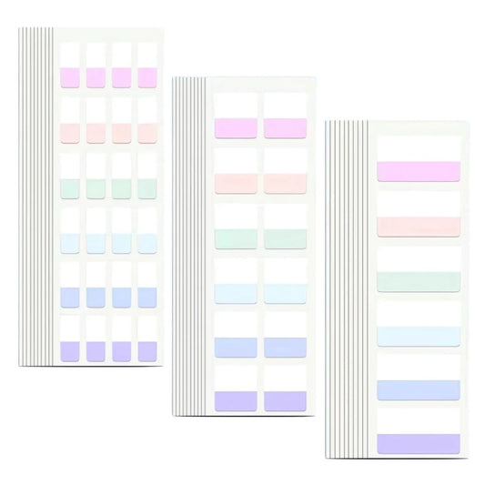 420PCS Light Color Sticky Index Tabs - 3 Sizes, 6 Colors Writable & Reusable File Flag Labels for Bible