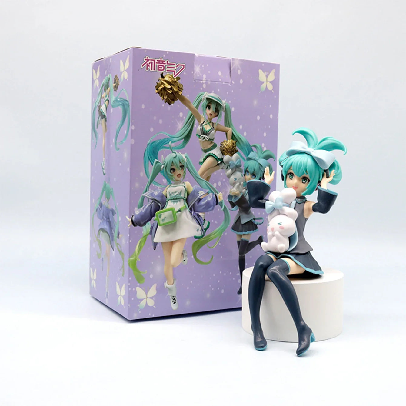20cm Hatsune Miku x Cinnamoroll Anime Figure – Kawaii PVC Action Doll Toy Gift for Adults