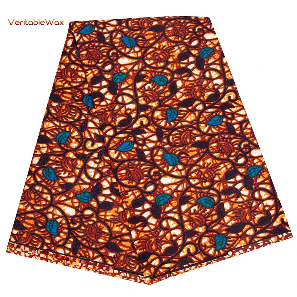 African Ankara Double Print Batik Fabric - Real Wax Patchwork Textile for DIY Sewing, Wedding Dresses & Crafts
