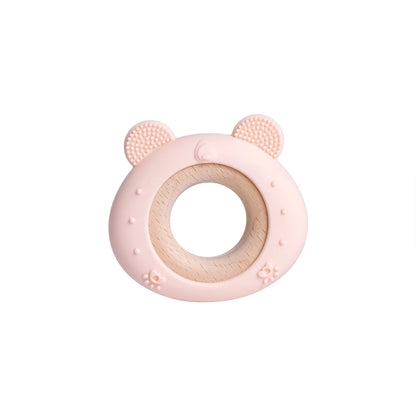 TYRY.HU Silicone Baby Teether - Cartoon Frog & Deer Teething Necklace Pendant for Infant Gum Relief Gift