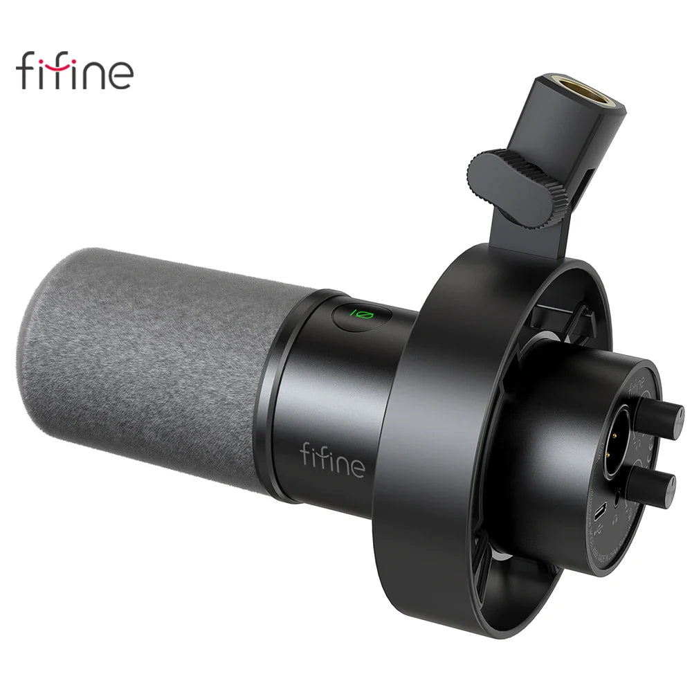 FIFINE K688W Dynamic USB/XLR Microphone — Recording Mic for PC with Gain Knob, Touch Mute, Headphone Jack, Streaming & Sound Card Use