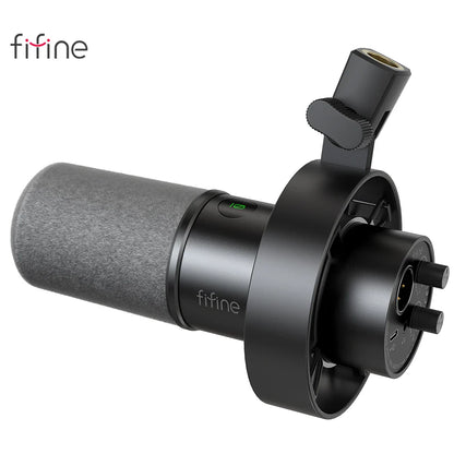 FIFINE K688W Dynamic USB/XLR Microphone — Recording Mic for PC with Gain Knob, Touch Mute, Headphone Jack, Streaming & Sound Card Use