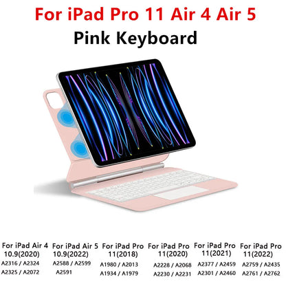 TouchPad Magic Keyboard Case for iPad Air & iPad Pro - Backlit Smart Cover with Trackpad Support for 11/13 Inch Models