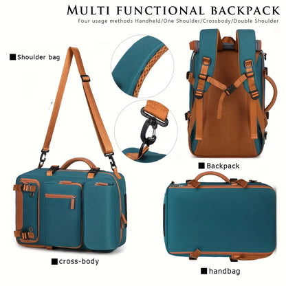 Lightweight Convertible Laptop Backpack - Large Capacity Travel, School & Business Bag