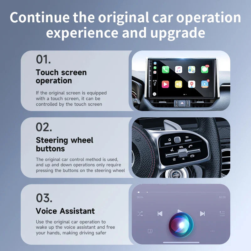 2-in-1 CarPlay & Android Auto Wireless Adapter – Mini 5G/WiFi Connector for iPhone & Android