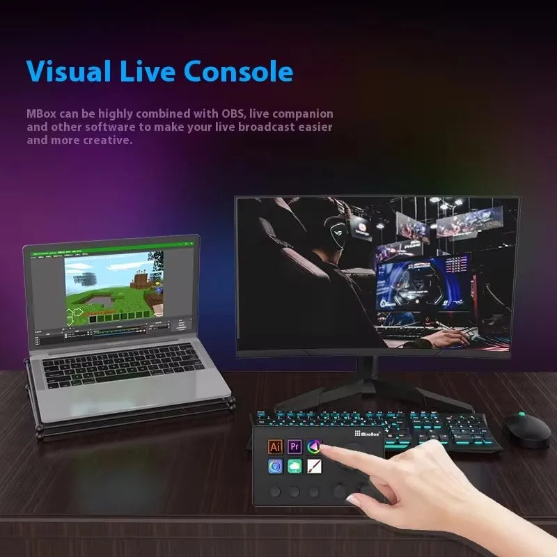 Mirabox N3 Streamdeck Keypad — Mini Customizable Macro Keyboard with Screen & Knob for Desktop