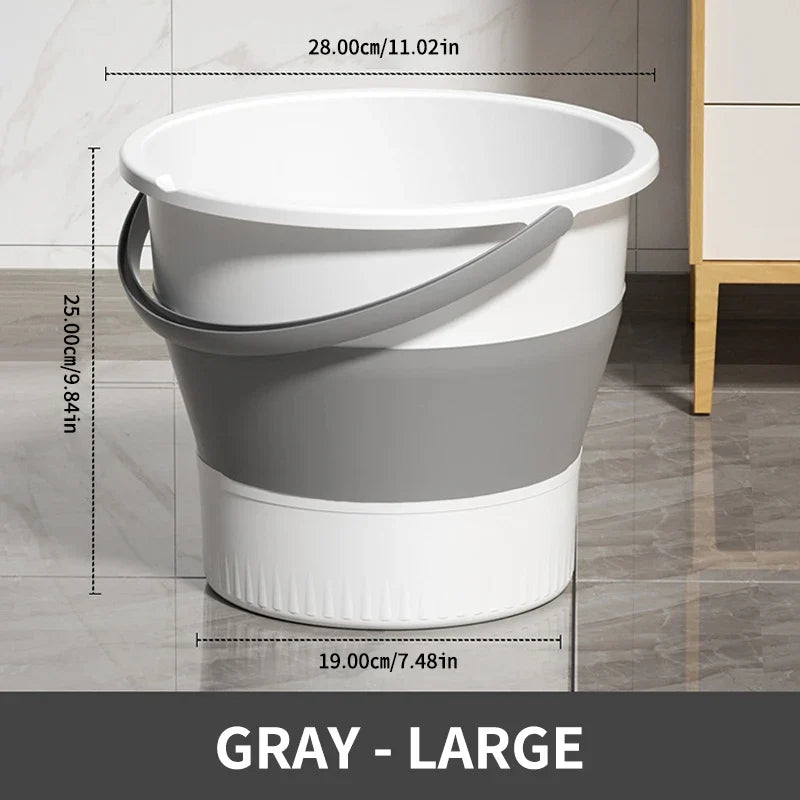 SEAMETAL Foldable Car Wash Bucket - 5L/10L Portable Thickened Plastic Water Bucket for Camping, Fishing & Outdoor Use