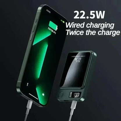 Lenovo 100000mAh Magnetic Power Bank - Wireless Fast Charger Portable Battery Pack for iPhone, Samsung & Xiaomi