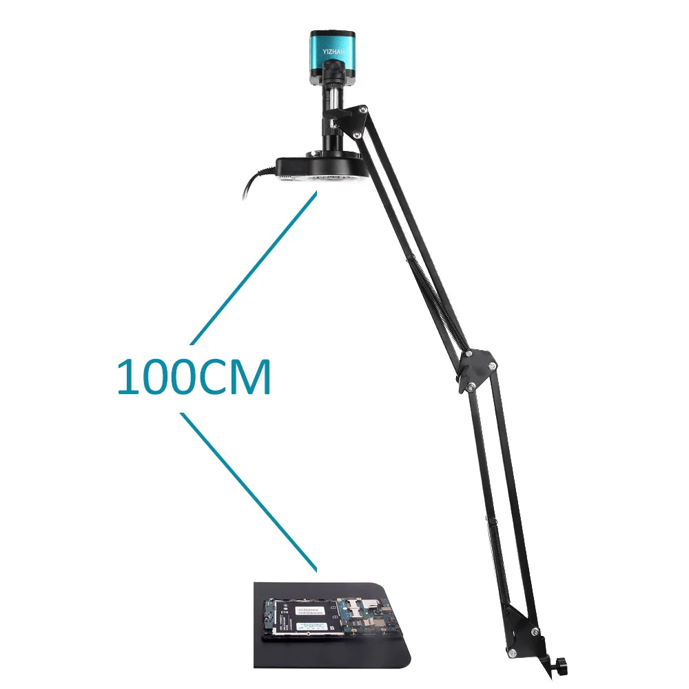 1-150X Zoom Lens Digital Microscope – 4K 48MP HD Industrial Camera with HDMI & Type C for Electronics Soldering
