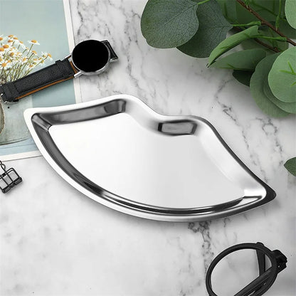 Korean Style Stainless Steel Lip-Shaped Jewelry Tray – Decorative Cosmetic & Jewelry Storage