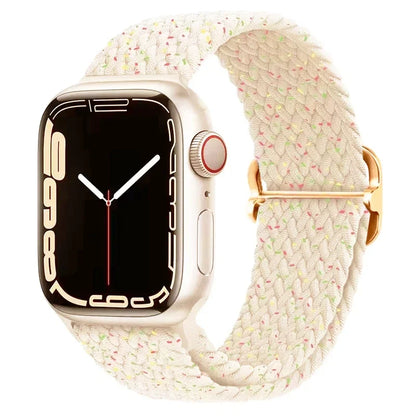 Braided Solo Loop Apple Watch Ultra Band – Elastic Nylon Adjustable Strap for iWatch SE, Series 3–9 (38mm–49mm) Bracelet Band
