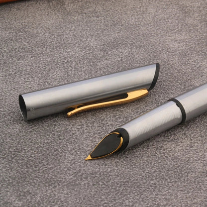 Classic Retro Metal Fountain Pen - Stainless Steel Writing Pen for Office, School & Gifts