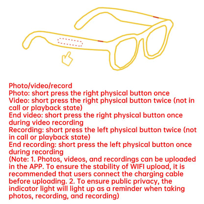 AI Smart Camera Glasses — Polarized Sunglasses with HD1080P Video Recording, WiFi, Bluetooth Calls for Men and Women