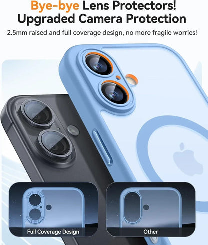 Magnetic Matte Translucent Armor Case - Shockproof Magsafe Compatible Cover for iPhone 17 16 15 14 13 12 11 Pro Max Plus