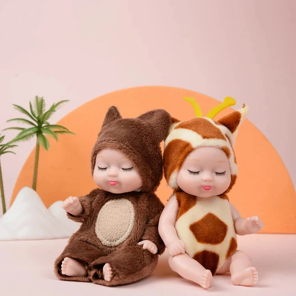 Reborn Baby Doll Kit - 6PCS Mini Sleeping Princess Doll Set with Clothes and Accessories for Kids Gift