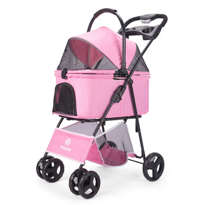 3-in-1 Pet Stroller - Removable Carrier Folding Travel Cart for Small & Medium Dogs and Cats