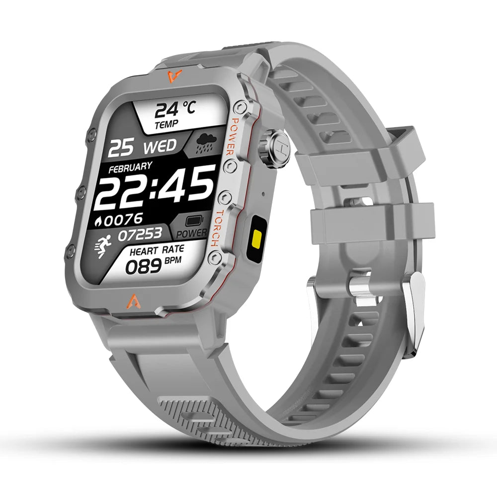 LAXASFIT Men’s Sports Smart Watch – 1.71" Screen, Blood Oxygen, Bluetooth Call, LED Flashlight, Multi-Sport Outdoor Watch