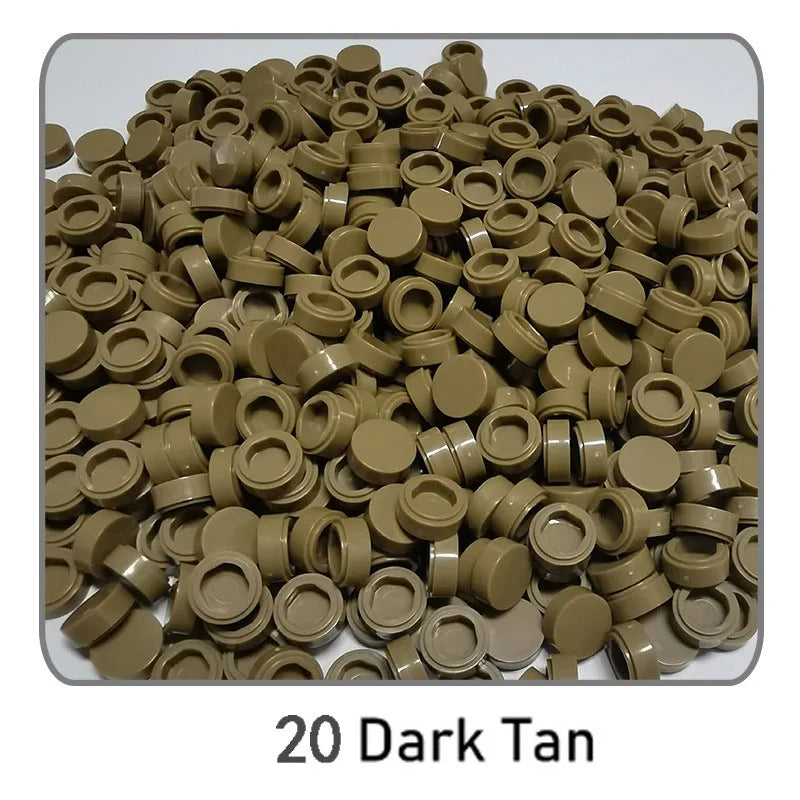 1000Pcs 1x1 Round Building Blocks Set - 52 Color DIY Creative Educational Bricks Compatible with 98138 Toy Kits for Kids