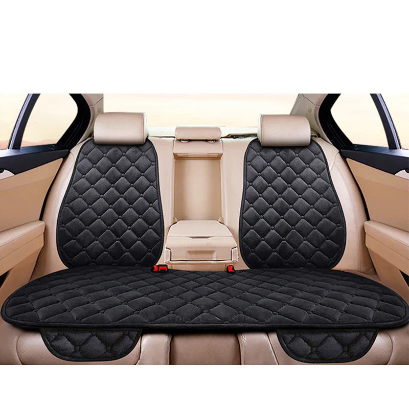 Universal Winter Warm Car Seat Cover Protector Set – 3-Piece Rear Seat Cushion & Back Cushion Auto Seat Protection for Cars, SUVs & Vans