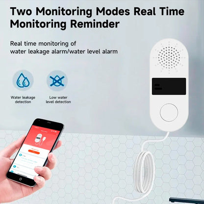 Tuya WiFi Water Leak Sensor - 130DB Smart Flood Detector with App Alerts for Home Security Protection