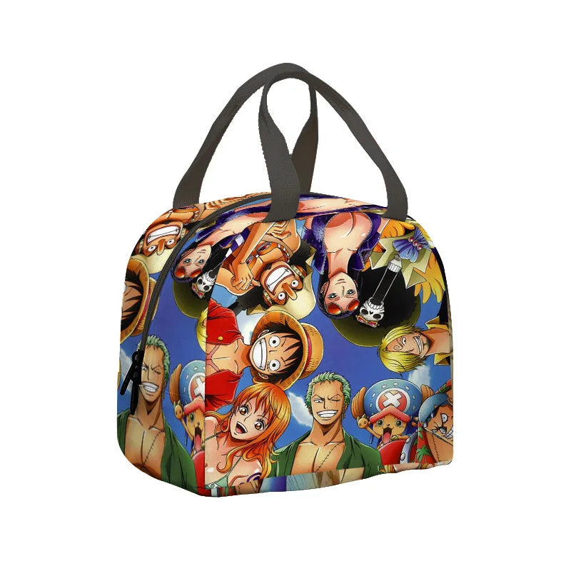 3PC One Piece Luffy School Backpack Set – Rechargeable Anime Bag for Boys & Girls, Student Cartoon Mochila