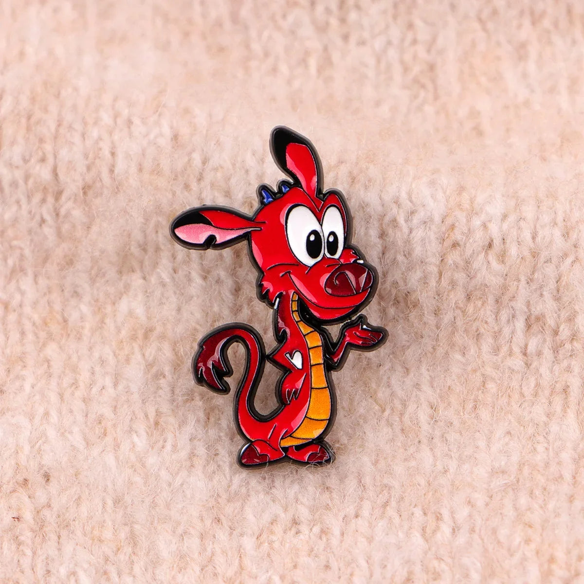 Red Dragon Enamel Pin - Cartoon Brooch Lapel Badge for Coats, Bags & Gifts
