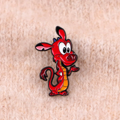 Red Dragon Enamel Pin - Cartoon Brooch Lapel Badge for Coats, Bags & Gifts