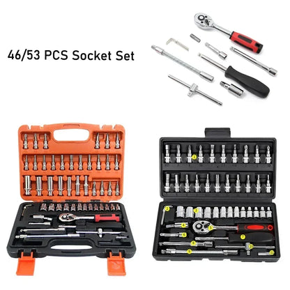 Motorcycle Tool Kit Set - 150/46PCS Ratchet Wrench Socket Set for Auto Repair & Maintenance