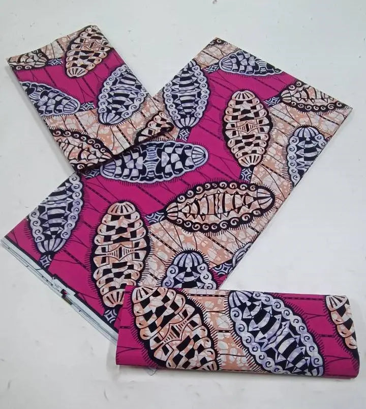 100% Cotton Ankara Fabric - High Quality African Print Batik Real Wax Pagne 6 Yards for Stylish Sewing