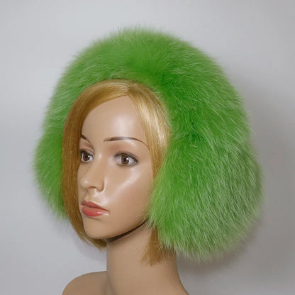 Real Fox & Raccoon Fur Earmuffs – Warm Winter Ear Warmer for Women and Girls, Plush Genuine Fur Accessory