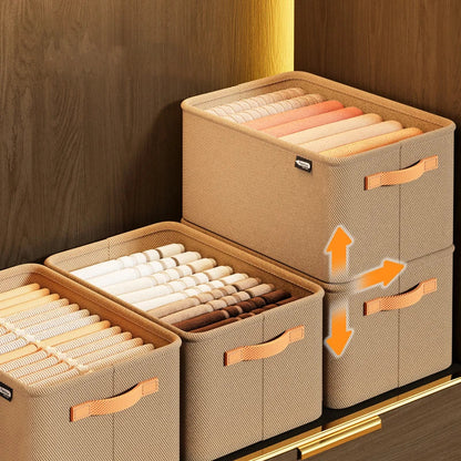 Thick Clothes Storage Organizer Box - Wardrobe Drawer Cabinet Organizer for Pants, Sweaters & Jeans