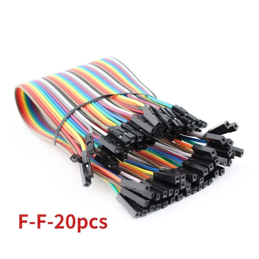 20-Pin Dupont Jumper Wire Set – 20cm Male to Male, Female to Male, Female to Female Cables for Arduino & DIY Electronics