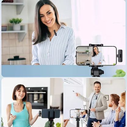 Mini Type-C Wireless Lavalier Microphone - Dual Person Noise Cancelling Audio Mic System for Recording & Streaming