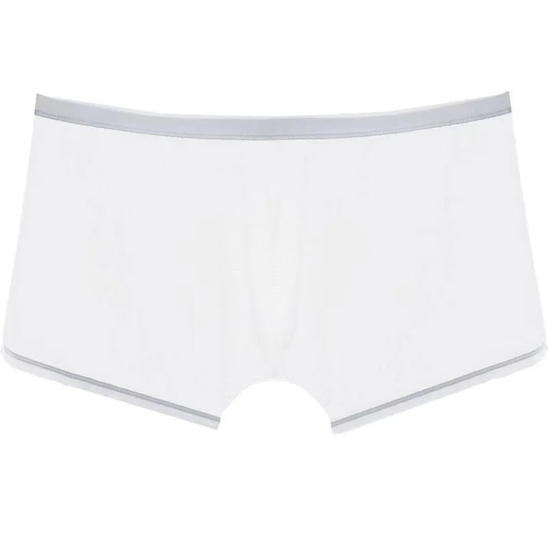Transparent Ice Silk Men's Boxers - Low Waist See-Through Bulge Underwear