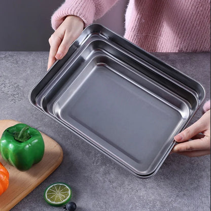 430 Stainless Steel BBQ Grill Pan - Oven Safe Square Roasting & Drip Tray