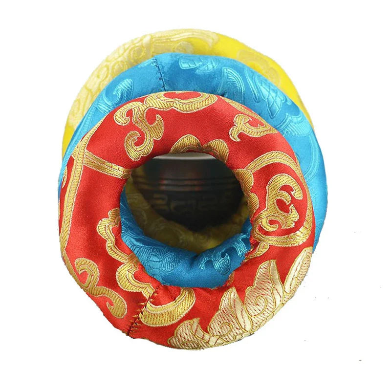 Yoga Tibetan Singing Bowl Mat - Himalayan Hand-Hammered Chakra Meditation and Buddhist Home Decoration - Random Color