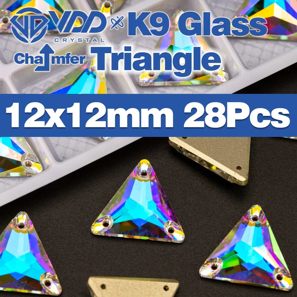 AAAAA K9 Glass Sew-On Rhinestones - AB Crystal Flatback Stones for Wedding Dress & Clothing Accessories