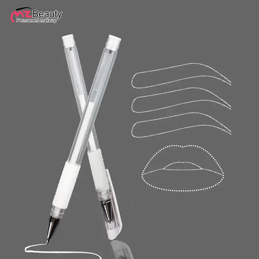 2PCS Eyebrow Marker Pens — Microblading & Permanent Makeup Surgical Skin Tattoo Accessories White Scribe Tools